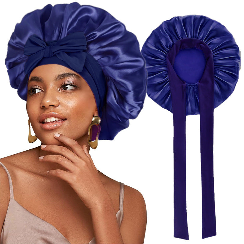 Logo Customized Satin Elastic Ribbon Nightcap Turban Hat Clothing Hat Beauty Chemotherapy Hat Jdb-301L
