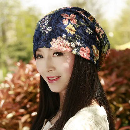 Floral Printed Women's Warm Hat