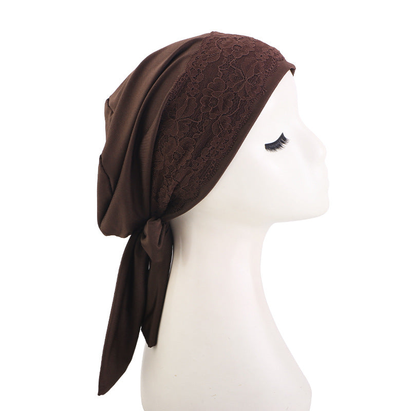 Amazon source lace edge ribbon headscarf cap, toe cap, base cap, chemotherapy cap JDT-510