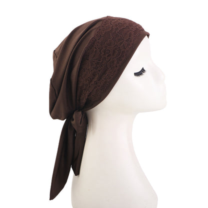Amazon source lace edge ribbon headscarf cap, toe cap, base cap, chemotherapy cap JDT-510