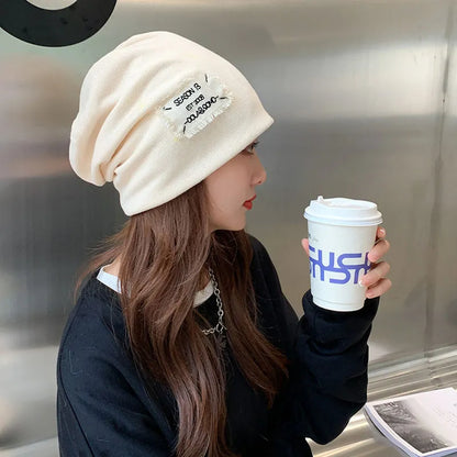 Women/Ladies Casual Style Letter Pattern Brimless Knitted Hats For Spring/Fall/Winter