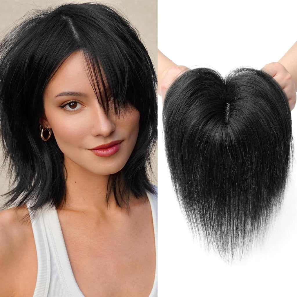 Human Hair wigs Pieces 6 Inch Hair Toppers Top Hair Extensions