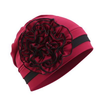 New Two-Tone Floral Pattern Headscarf Hat, Pullover Hat, Postpartum Hat, Chemotherapy Hat, African Style Hat Jdt-512