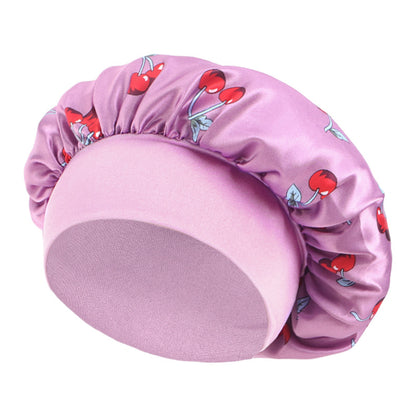 Amoeba wide-brimmed elastic hair band nightcap satin round CAP Beauty hair cap shower cap satin bonnet