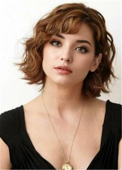 Anti-Aging Short Hairstyles Wavy Bob For Older Women 12 Inches