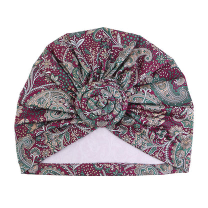 New Bohemian style snail plate flower headscarf hat, toe cap, printed clothing hat JDT-342F