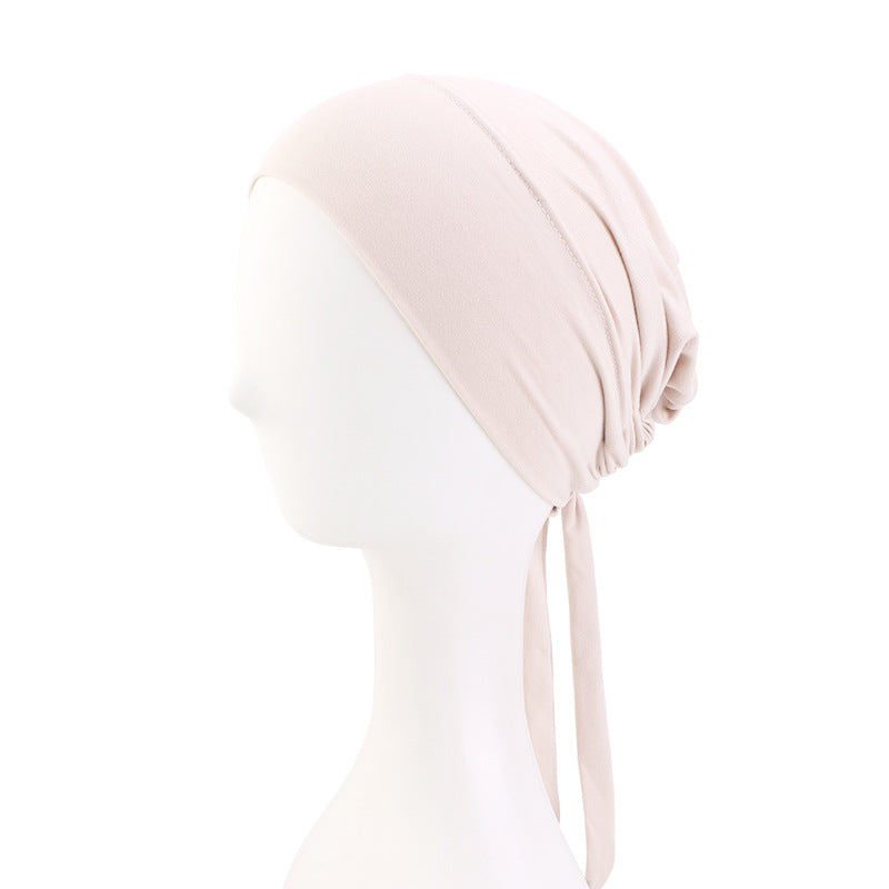 New Super Soft Elastic Cloth Ethnic Style Ribbon Base Hat Turban Chemotherapy Hat Jdt-31-1