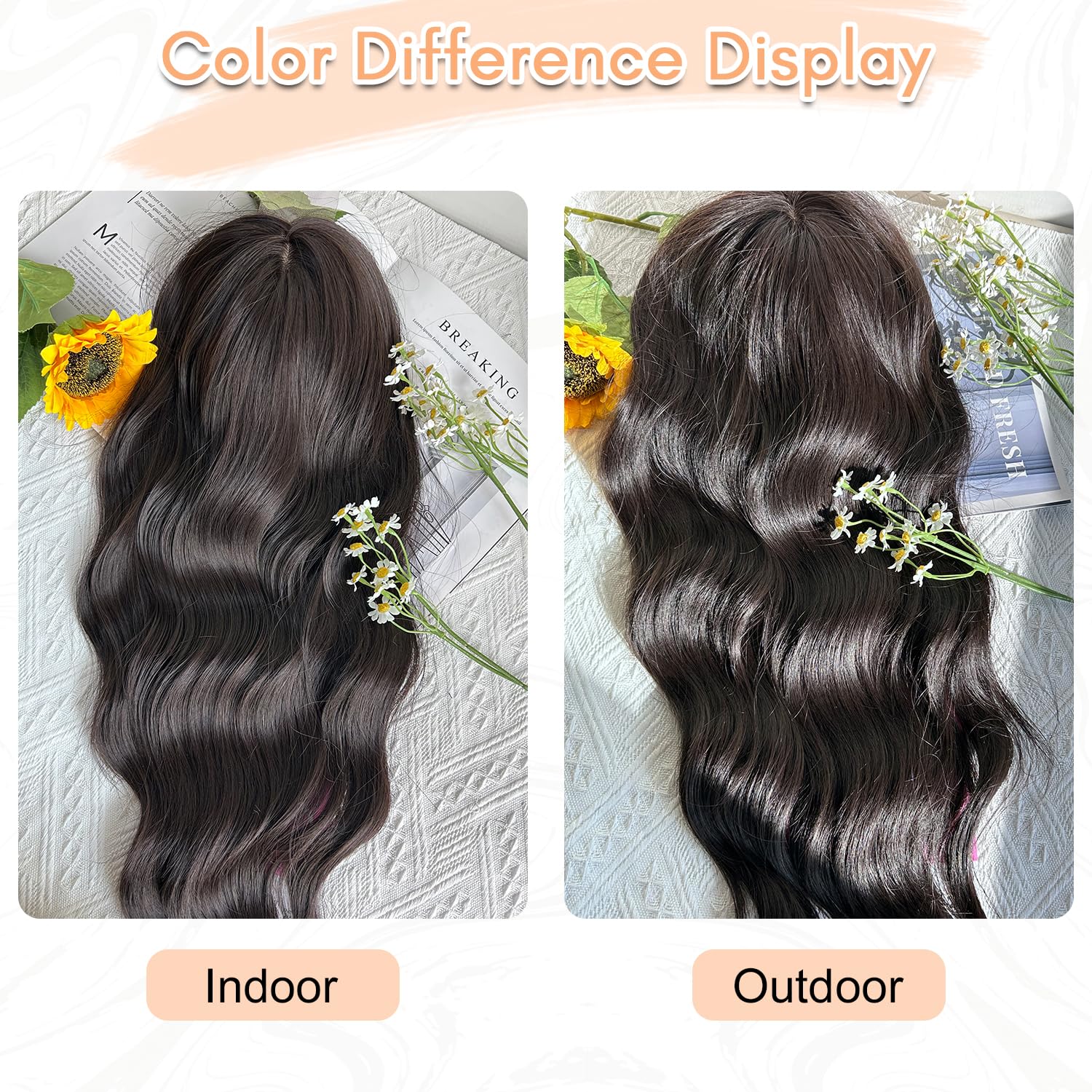 20Inch Wavy Hair Topper for Women Add Volume&Cover Thinning Hair with Natural Looking Hair Piece