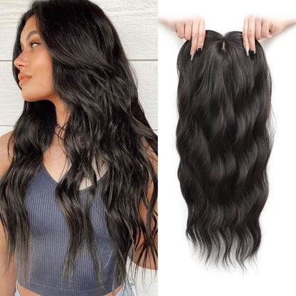 20Inch Wavy Hair Topper for Women Add Volume&Cover Thinning Hair with Natural Looking Hair Piece