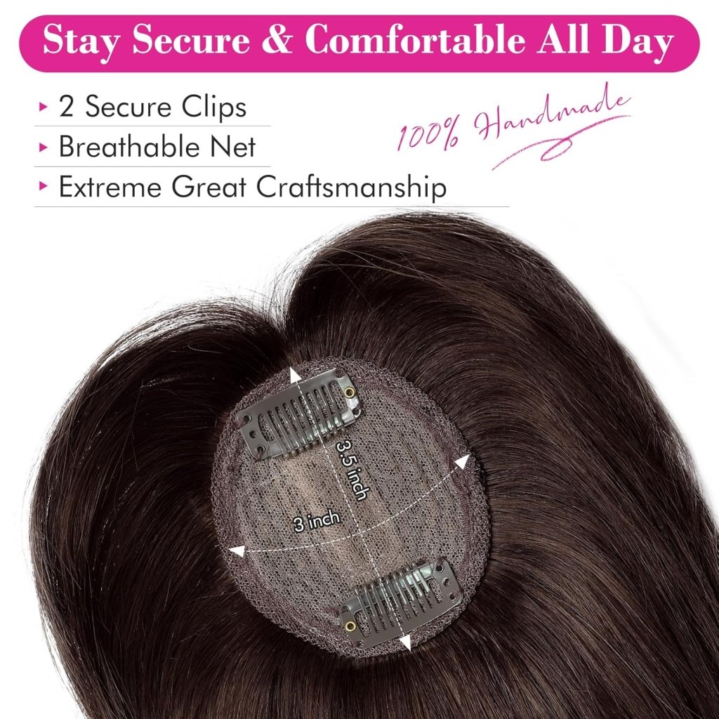 Human Hair wigs Pieces 6 Inch Hair Toppers Top Hair Extensions