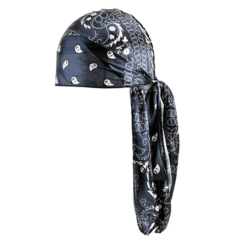 European and American Fashion Cashew Flower Amoeba Printing Silk Thin Pirate Hat Strap Tapes JDT-05-3J