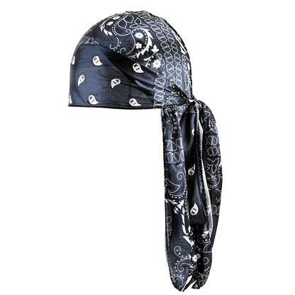 European and American Fashion Cashew Flower Amoeba Printing Silk Thin Pirate Hat Strap Tapes JDT-05-3J