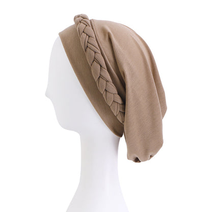 Amazon European and American Pure Color Elastic Ethnic Style Baotou Hat Twist Braid Chemotherapy Cap Confinement Cap Jdt-429C