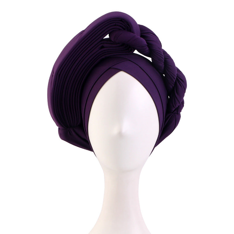 Cross-Border New African Stereo Sponge Twist Hat Turban Hat Cross Ethnic Hat Baotou Hat Jdt-497A