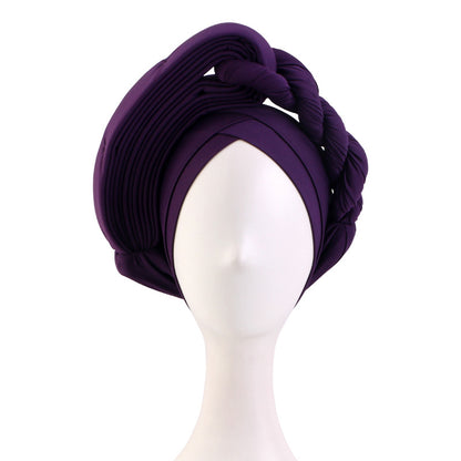 Cross-Border New African Stereo Sponge Twist Hat Turban Hat Cross Ethnic Hat Baotou Hat Jdt-497A
