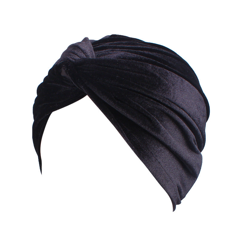 Cross-border velvet ethnic cap warm chemotherapy cap headscarf cap cross twist cap Amazon TJM-263