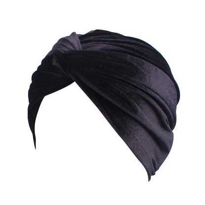 Cross-border velvet ethnic cap warm chemotherapy cap headscarf cap cross twist cap Amazon TJM-263