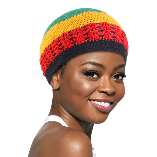 AliExpress new men and women hand crocheted wheat hat Jamaican reggae pullover hair conditioner JDW-64
