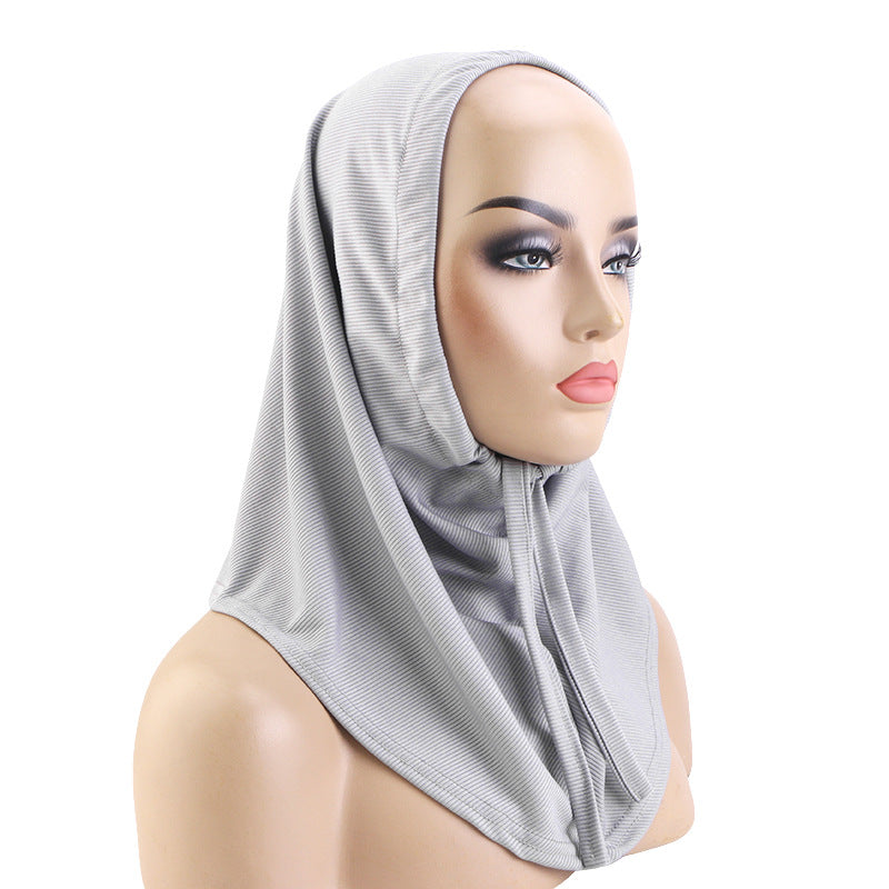 Cross-Border Spring and Autumn New Style Fine Striped Adjustable Headscarf, Head Cover, Headscarf Hat, Head Cover Cap Jdt-490H