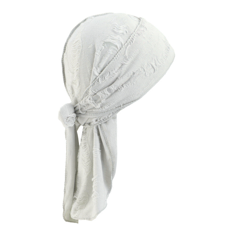 European and American Popular Vintage Ripped Cotton Ribbon Pirate Hat Men's Tape Turban Hat Turban JDT-05-6