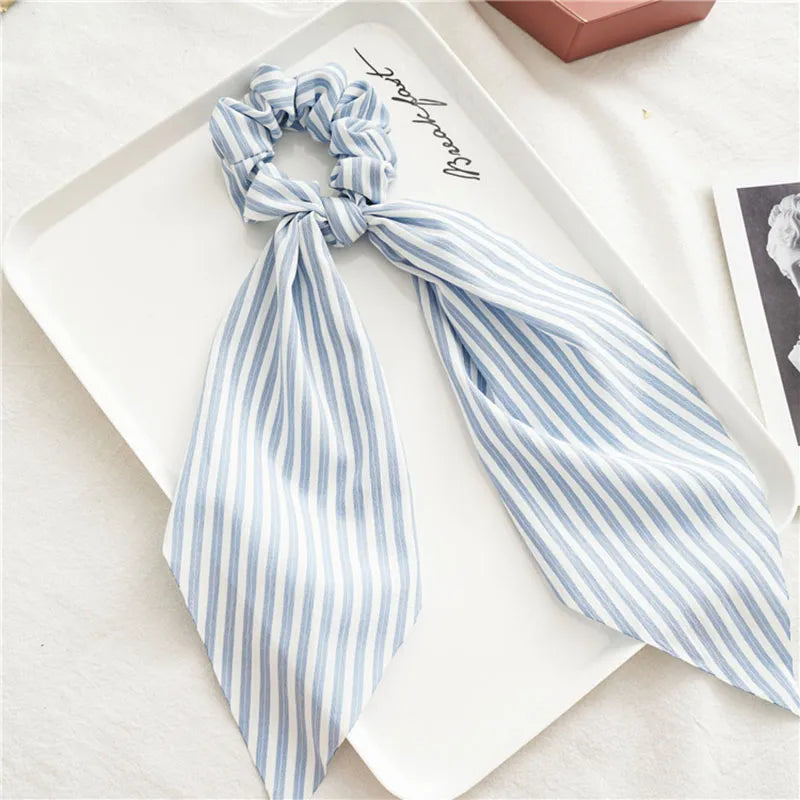 Women's Stripe Pattern Cloth Material Hair Rope For Brithday Party Gift