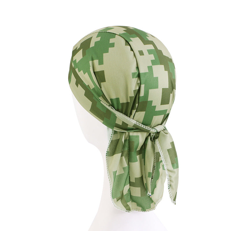 Camouflage elastic pirate hat men's and women's headscarf hat hip hop hip hop ribbon toe cap JDD-09C