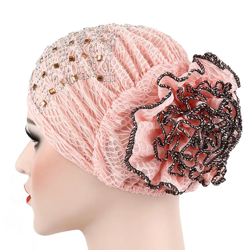 Lace Flower Turban For Women