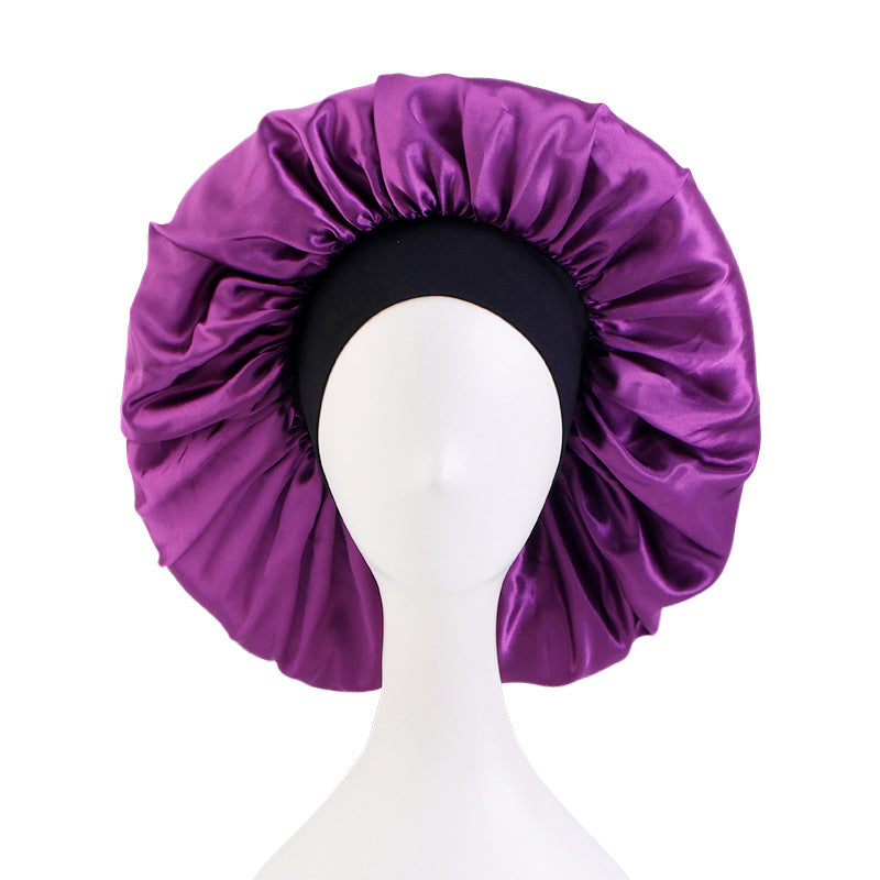 New Solid Color Extra Large Round Hat Wide-brimmed Stretch Hijab Hat Sardin Nightcap Amazon TJM-405F