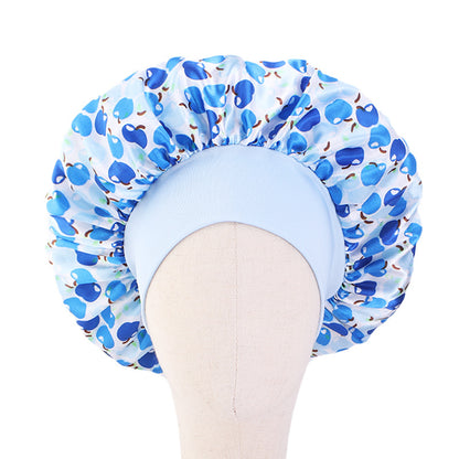 Children's Stretch Wide-brimmed Satin Nightcap Printed Hood JDKB-21A