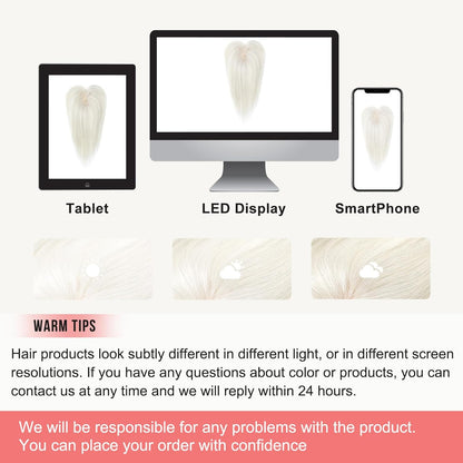 Real Human Hair Toppers for women 10 Inch Clip in Bangs for Thinning Hai Cover Hair Pieces