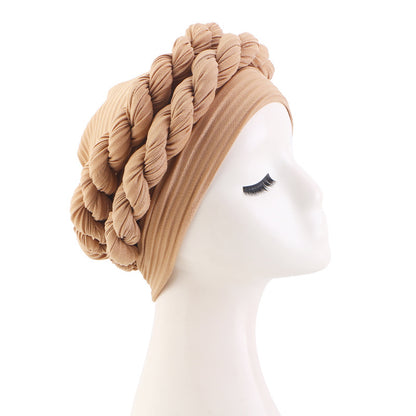 Cross-Border New Style Handmade Double-Layer Three-Dimensional Sponge Braided Headscarf Hat Jdt-520