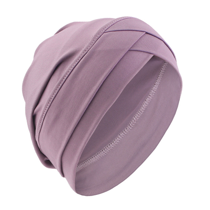 Cross-border supply of double cross elastic turgear hat ethnic wind base cap chemotherapy hat JDT-476