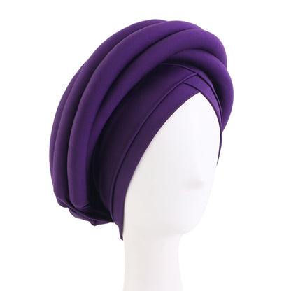 New Cross-border Hat Three-dimensional Twist Sponge African Hat Twist Hat Cross Ethnic Hat Baotou Hat JDT-497