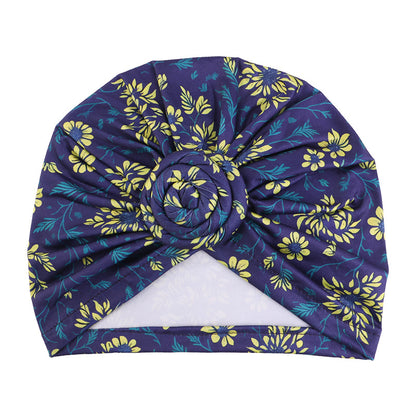 New Bohemian style snail plate flower headscarf hat, toe cap, printed clothing hat JDT-342F