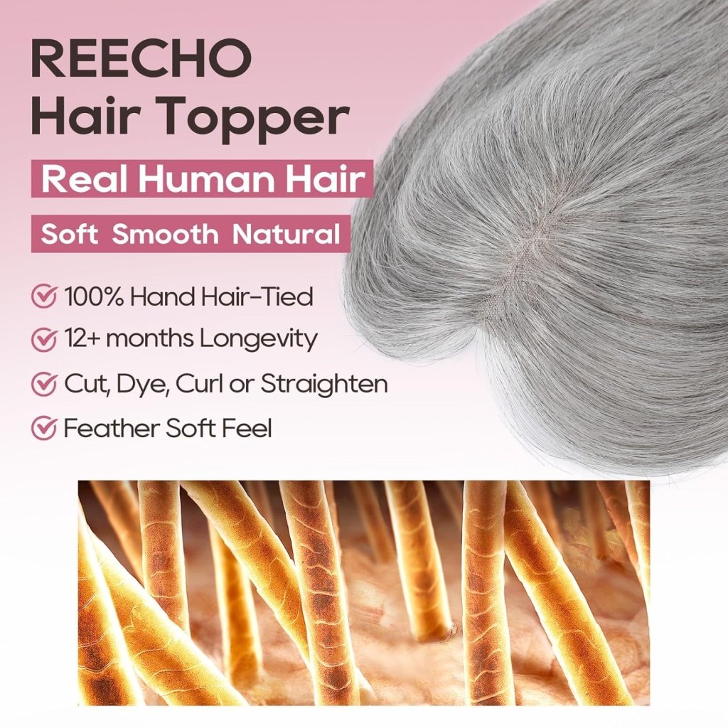 Real Human Hair Topper10 inch Women for Thinning Hair Swiss Base  Hairpiece
