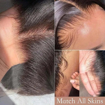 Parrucche con chiusura in pizzo trasparente 4*4 a onde profonde