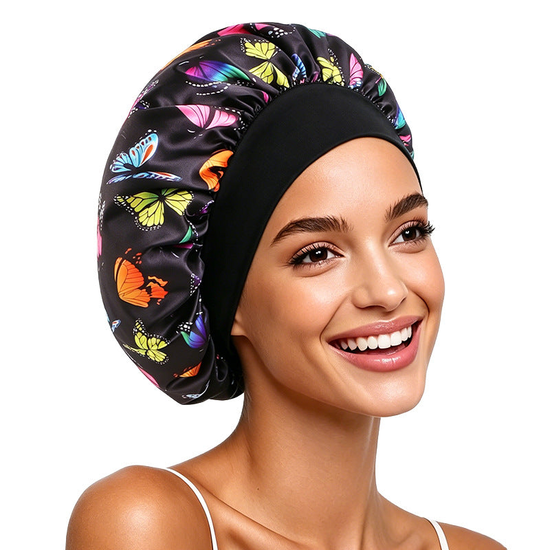Foreign Trade Custom Logo Satin Sleep Cap, Imitation Silk Shower Cap, Beauty Care Cap, Professional Sleep Cap Factory