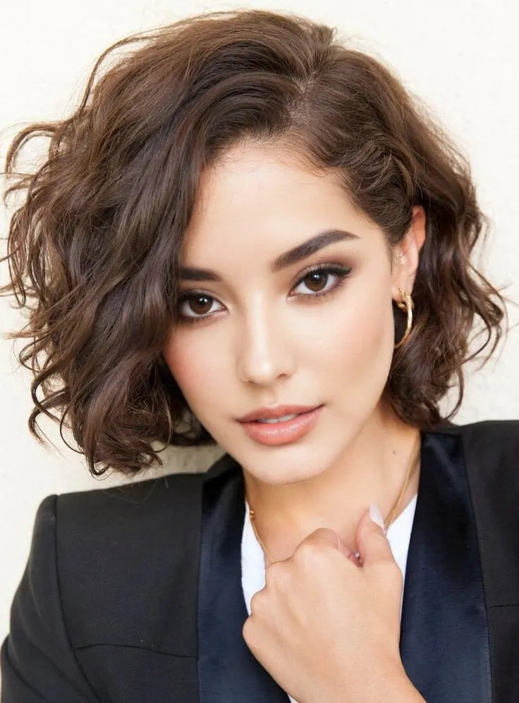 Latest Fabulous Charming Middle Wavy Lace Front Wigs 100% Human Hair 12 Inches