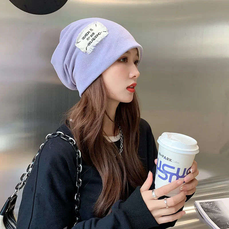 Women/Ladies Casual Style Letter Pattern Brimless Knitted Hats For Spring/Fall/Winter