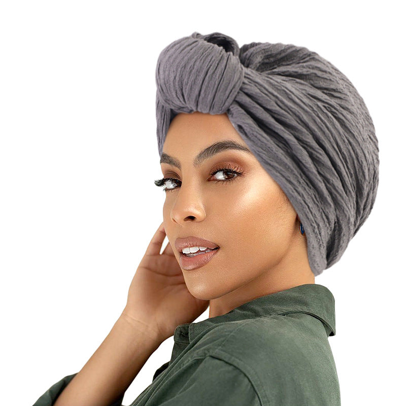 European and American popular knotted headscarf cap ethnic style toe cap headscarf pleated Indian hat JDT-421A
