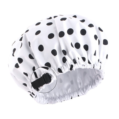 Amazon's new polyester lined waterproof cap with adjustable buckle shower care cap and sleep cap JDY-453T