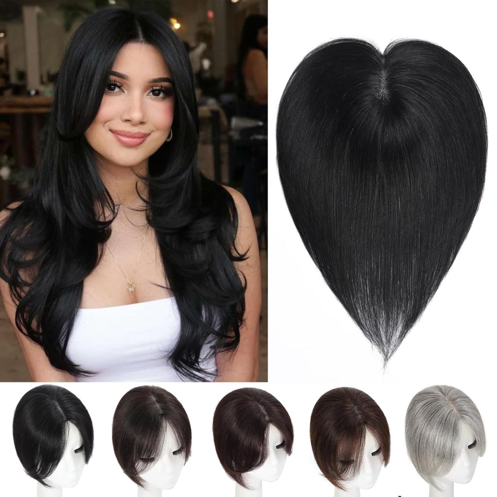 Hair Toppers wigs for Women Real Human Hair with Thinning Hair Lace Base Hair Pieces