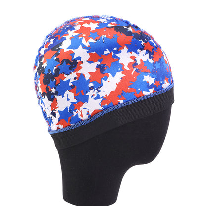 European and American source simulated silk elastic headband round cap printed wig cap hair care cap JDU-20G