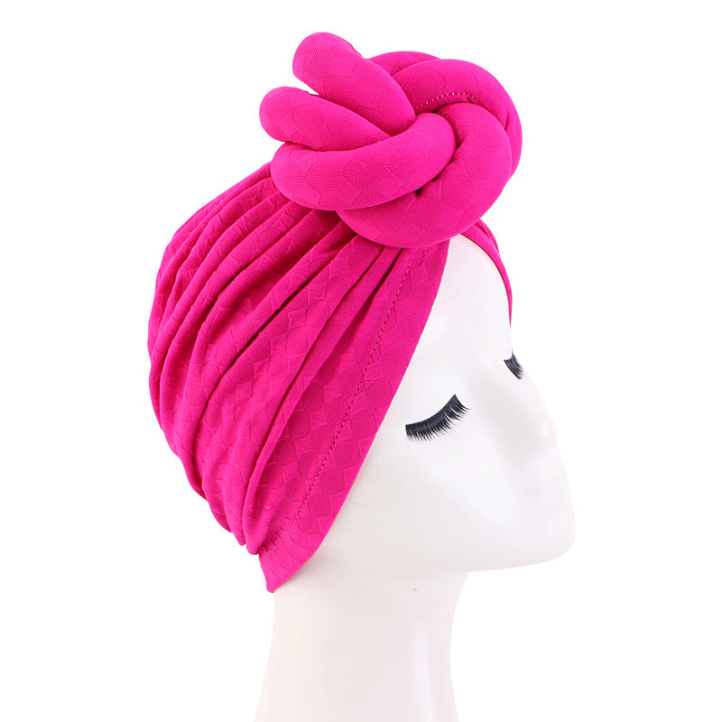 Amazon New Solid Color Ethnic Bag Head Cap Stereo Twist Ball Head Cap Indian Cap JDT-41A