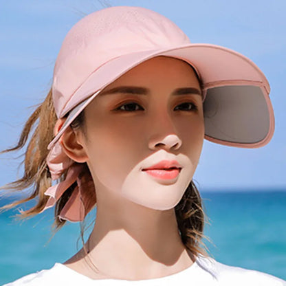 Summer Casual Style Women's Plain Pattern Visor Crown Sun Hats