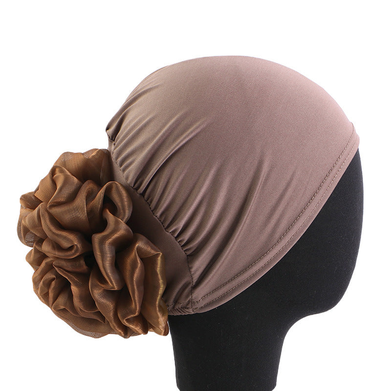 Cross-border new big flower headscarf cap toe cap ethnic style small cap hair loss cap wedding cap TJM-262