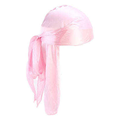European and American popular artificial silk long tail pirate hat men's and women's bag headscarf hat printable LOGO