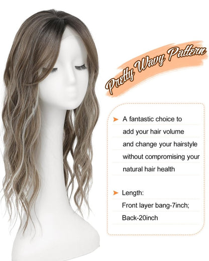 20Inch Wavy Hair Topper for Women Add Volume&Cover Thinning Hair with Natural Looking Hair Piece