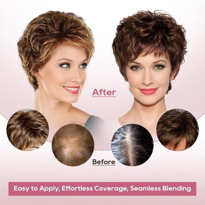Short Wiglet Hair Topper for Women with Thinning Hair Large Coverage Synthetic Top Grey