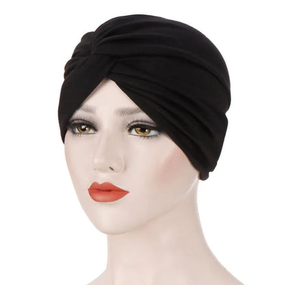 Pure Colour Soft Women Flower Turban